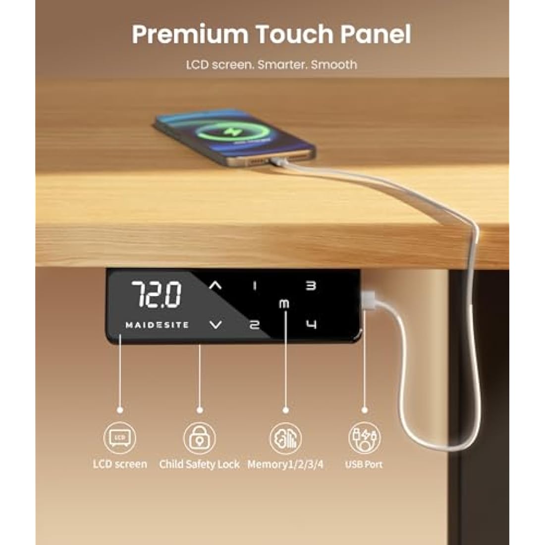 MAIDeSITe Electric Standing Desk Frame – Heavy Duty Steel Sit-Stand Base