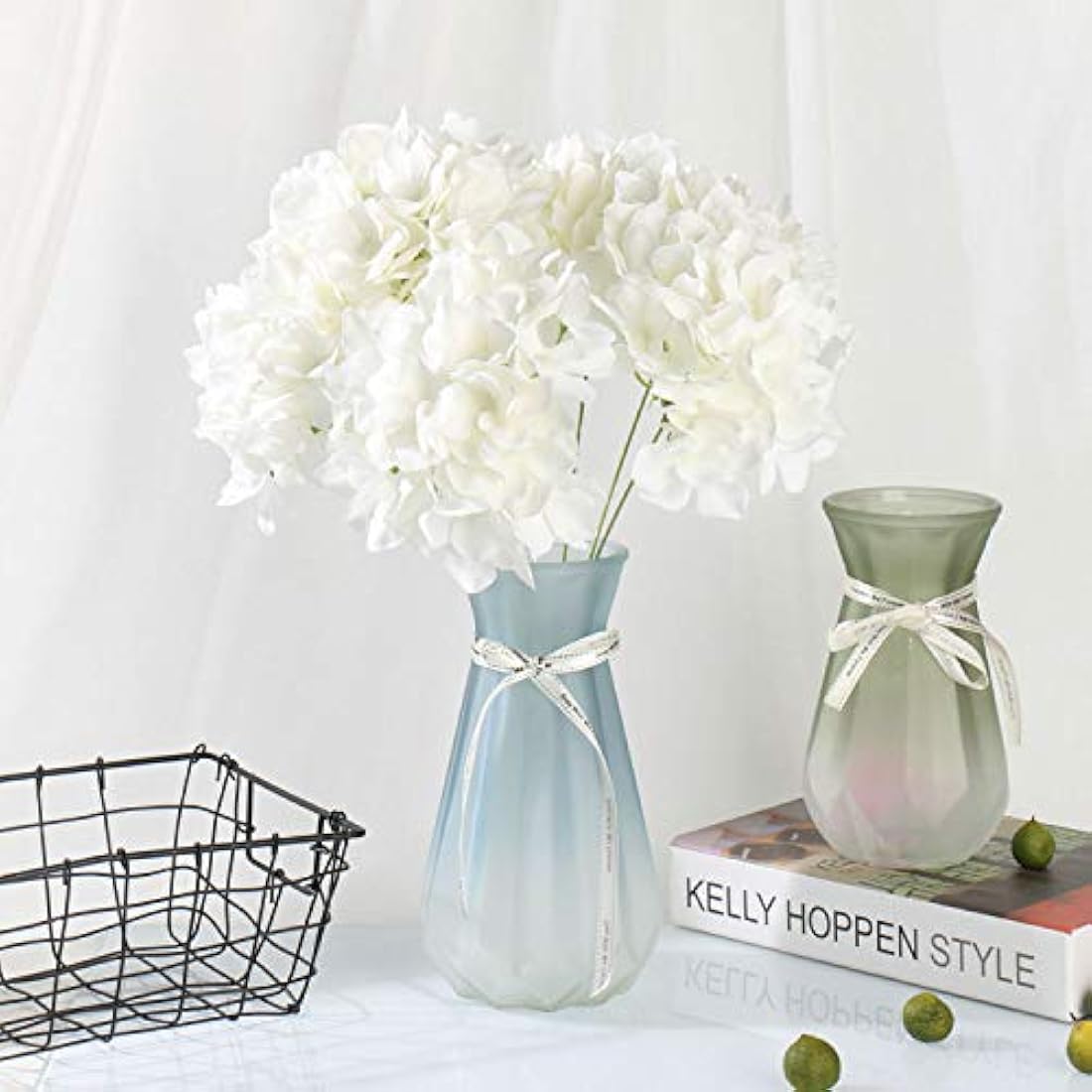 Silk Hydrangea Heads with Stems - 25 Pack Artificial Flowers