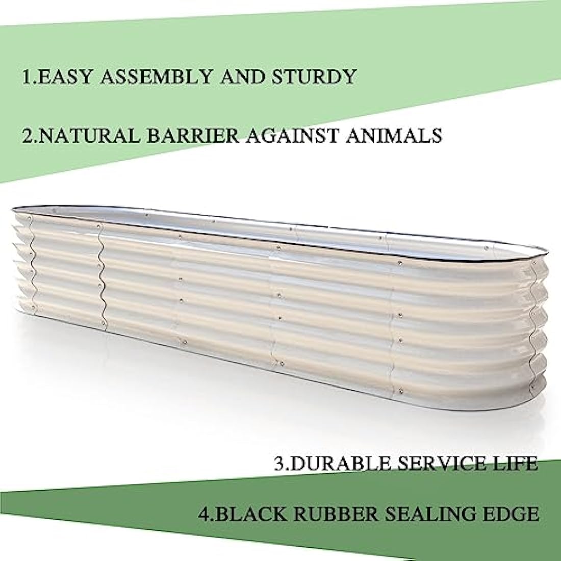 Byhagern Galvanized Raised Garden Bed – Anti-Rust Metal Planter, Beige