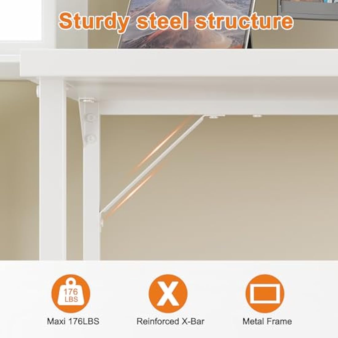 Jolof Store 100cm Computer Desk – Modern White Home Office Study Table