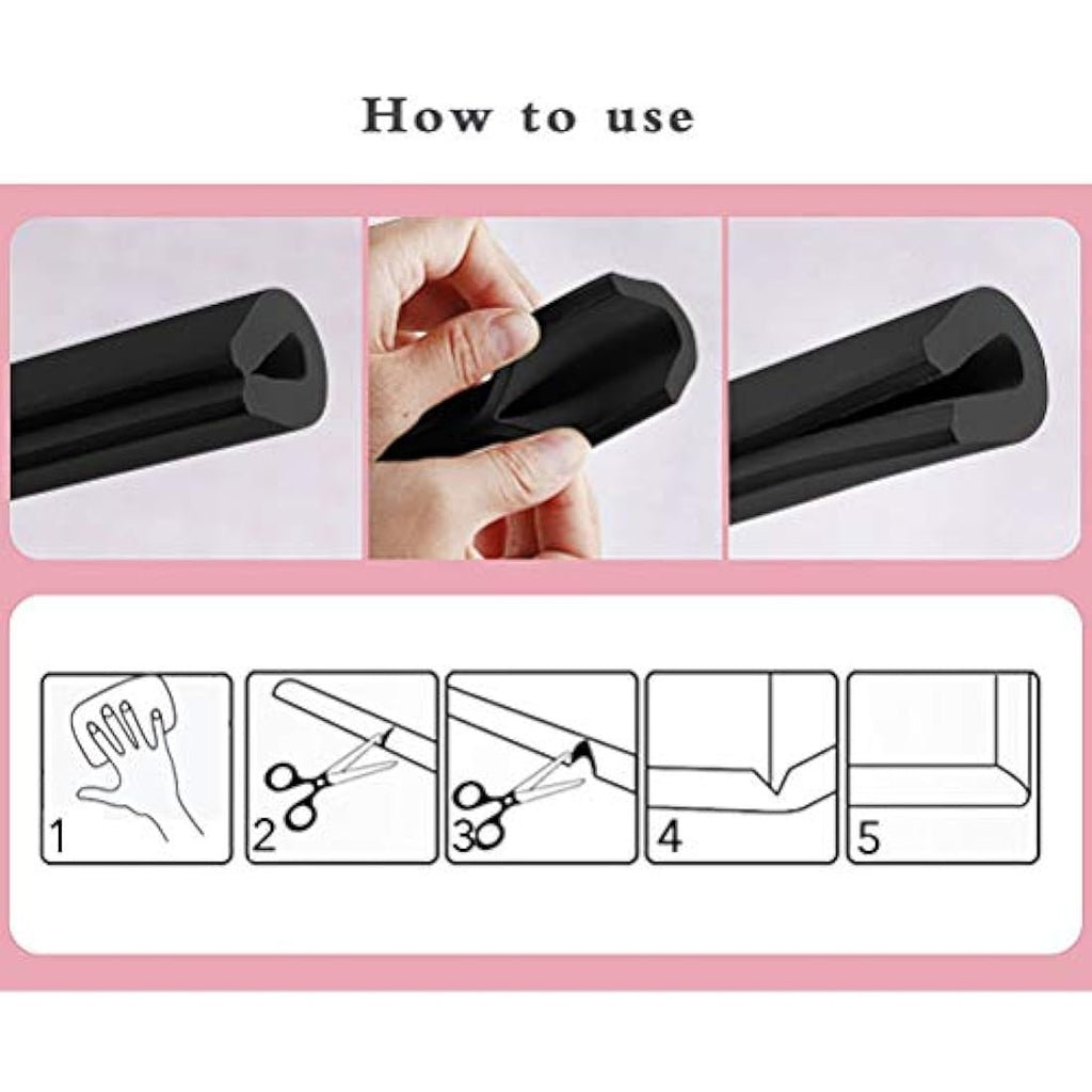 Vicloon Baby Edge Protectors – 4M Soft Foam Safety Strip, Black