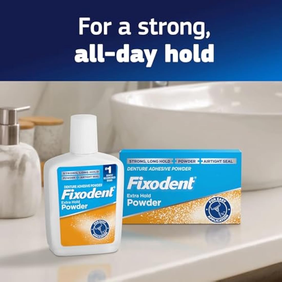 Fixodent Extra Hold Denture Adhesive Powder - 2.7 Oz Oral Care