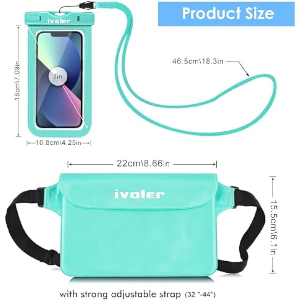 ivoler Waterproof Pouch and Phone Case Set for Swimming – Green
