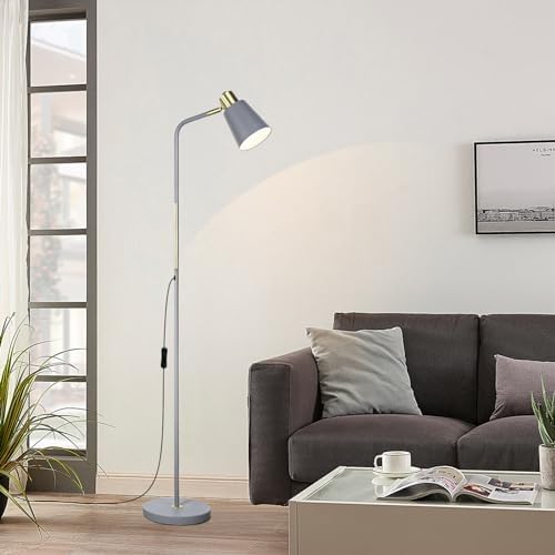 Jolof Store Industrial Floor Lamp – Adjustable Metal Task Light (Grey)
