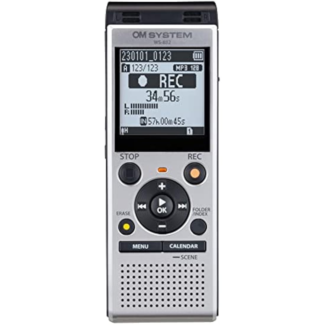 OM SYSTEM WS-882 Digital Voice Recorder | Stereo Mic & 4GB USB