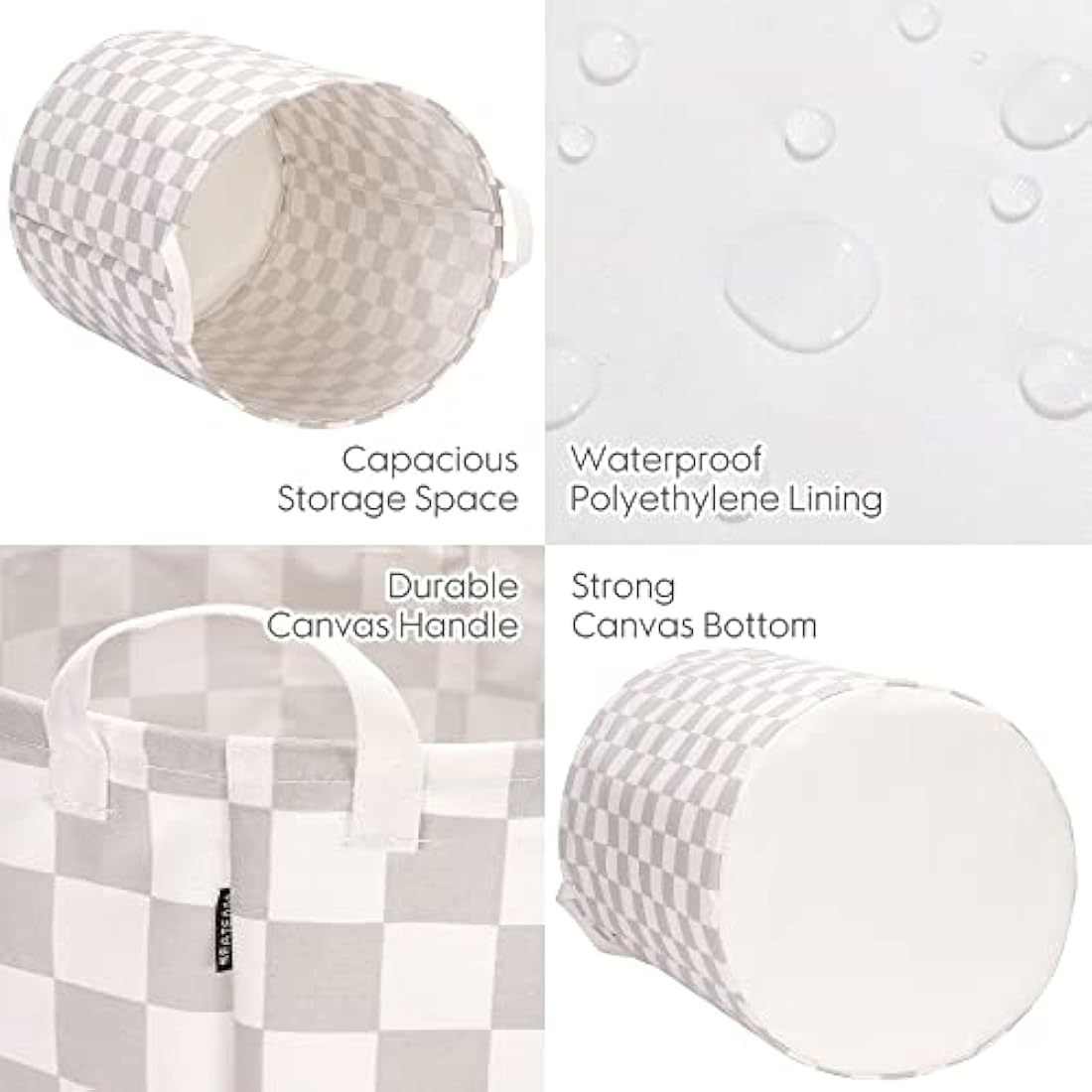 Waterproof Ramie Cotton Laundry Hamper – Large Folding Basket