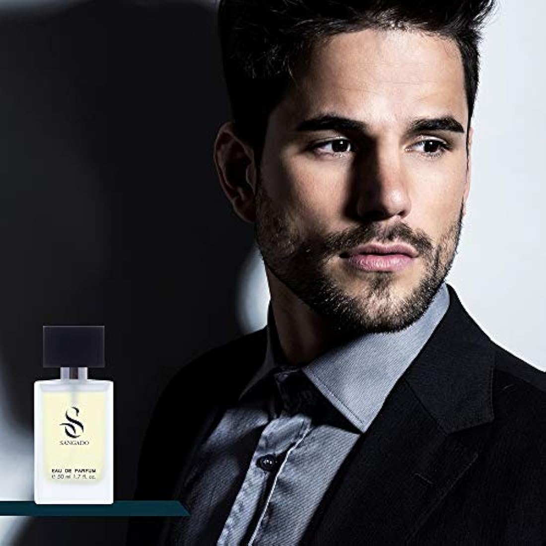 SANGADO The Man in Black Eau de Parfum – Oriental Spicy Men's Perfume, 50ml
