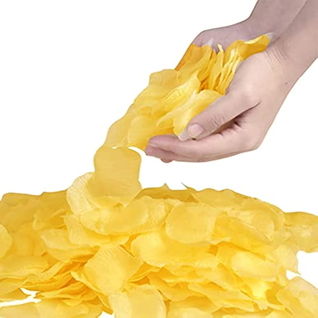 1000Pcs Silk Rose Petals – Yellow Artificial Wedding Decor