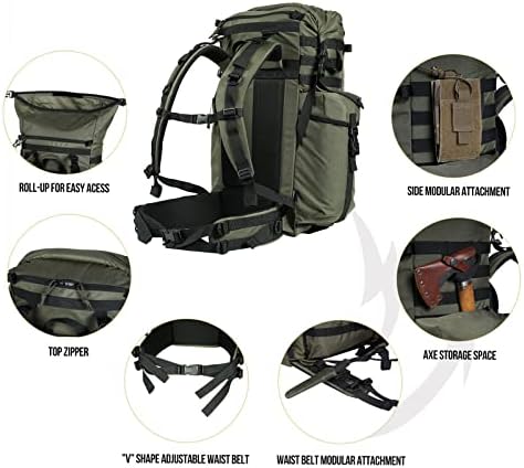 OneTigris WILD ROCKET 45L Bushcraft Backpack | Men's Hiking Rucksack