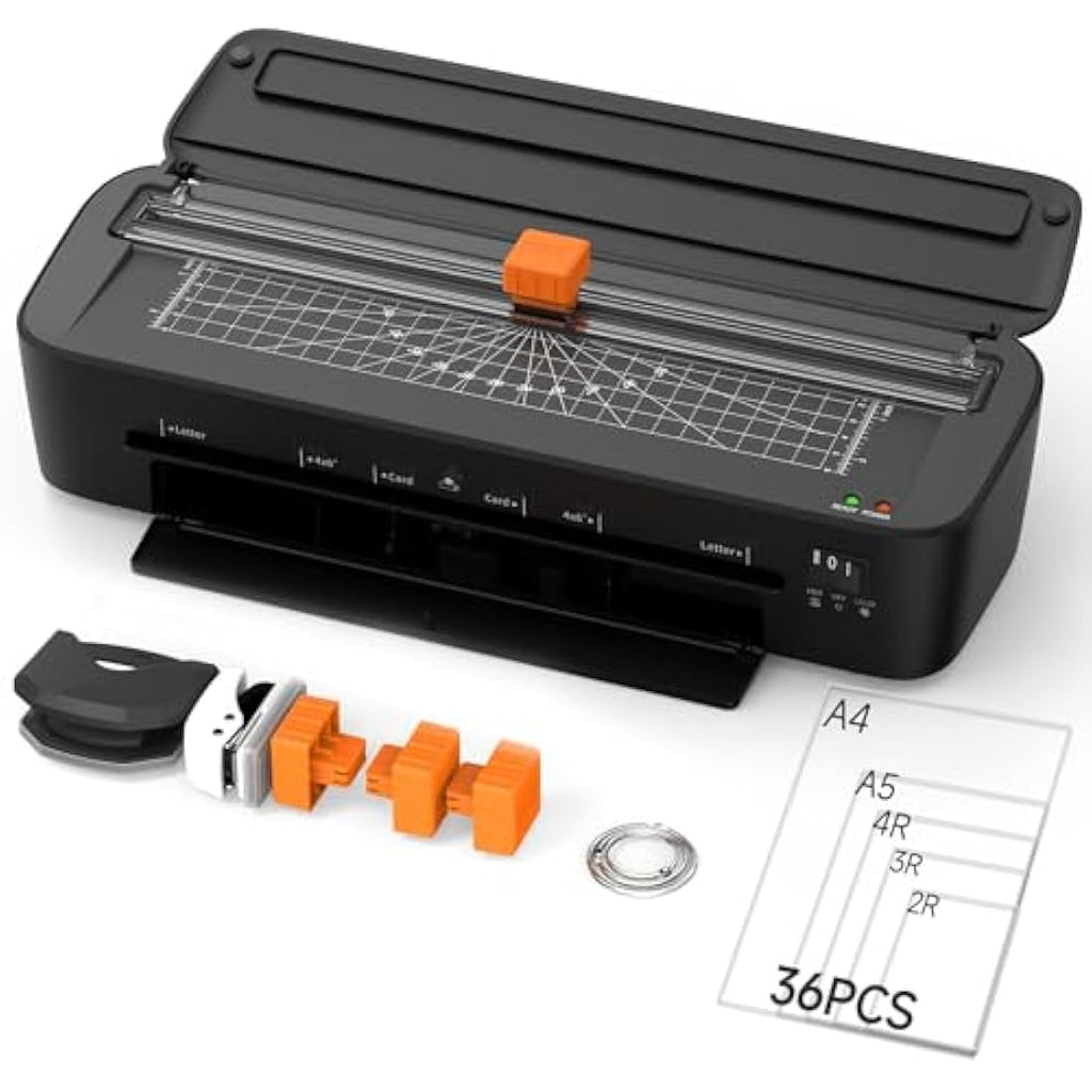 OidoZac A4 Thermal Laminator Machine – 11-in-1 Set with 36 Pouches, Black