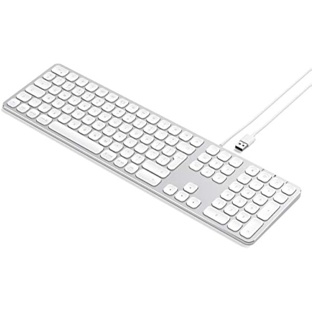 Satechi Aluminum Wired USB Keyboard with Numeric Keypad – Silver