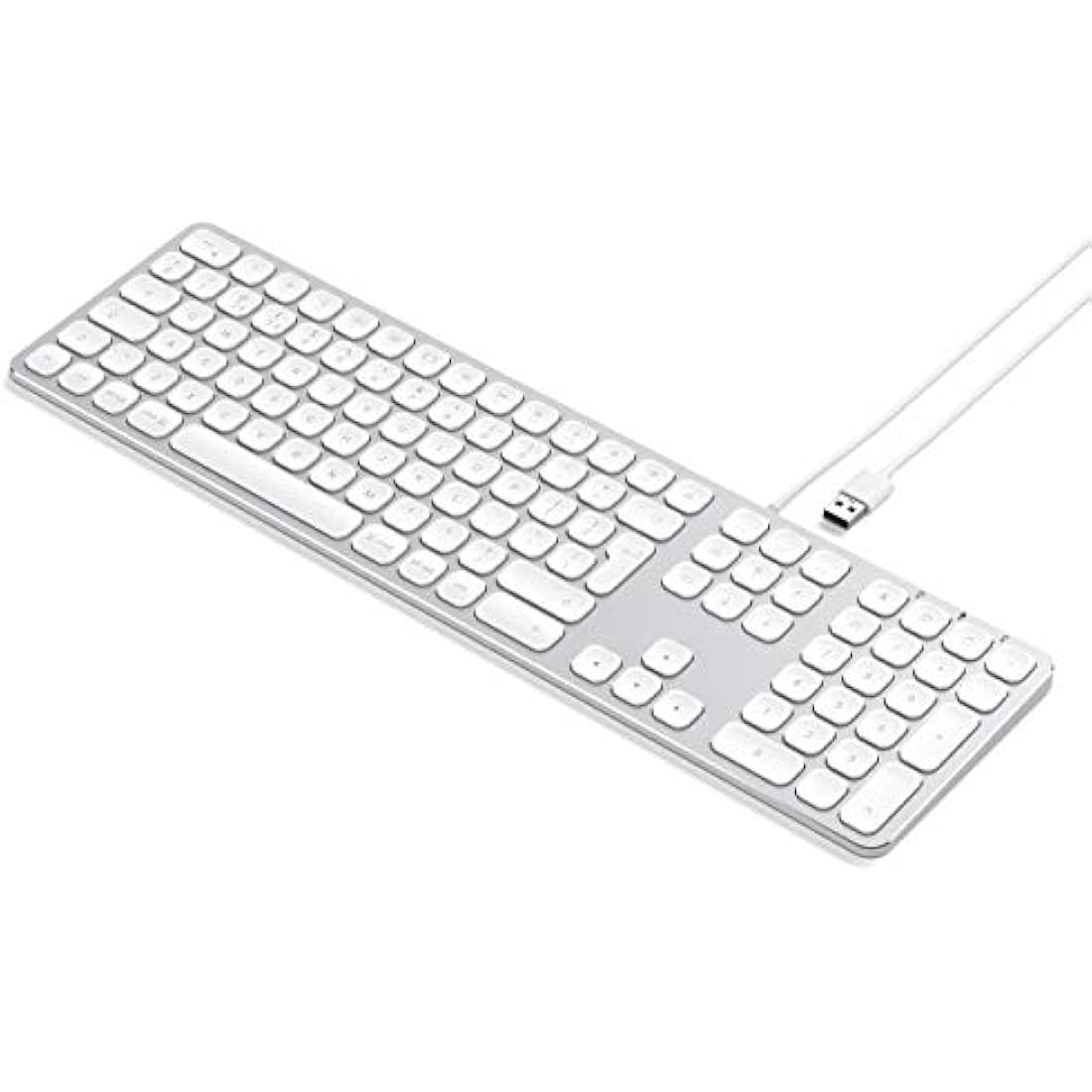 Satechi Aluminum Wired USB Keyboard with Numeric Keypad – Silver