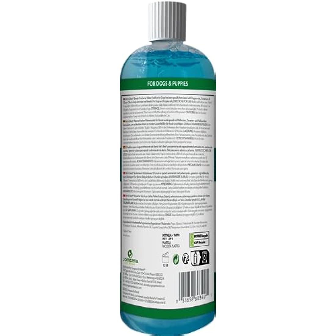 Vet’s Best Dog Breath Freshener – Natural Water Additive for Plaque, 500ml