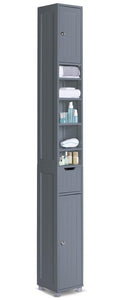 VOUNOT Tall Bathroom Cabinet – Slim Freestanding Wooden Storage Cupboard