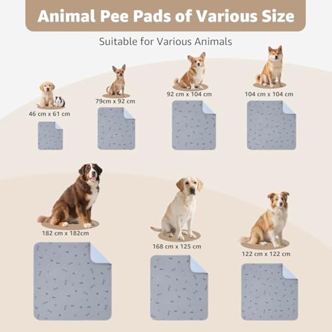 Washable Dog Pee Pad – Extra Large 168x125cm Reusable Mat