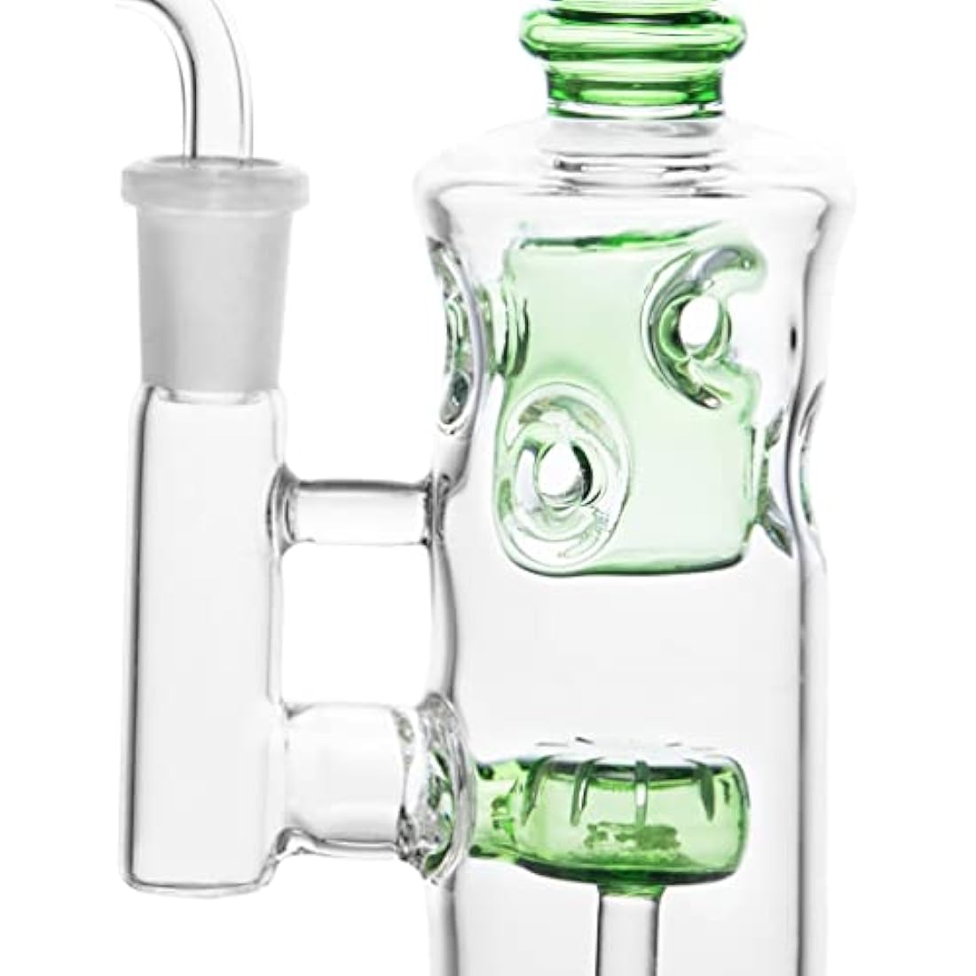8" Glass Honeycomb Bong – Dab Rig with Quartz Banger (Green)