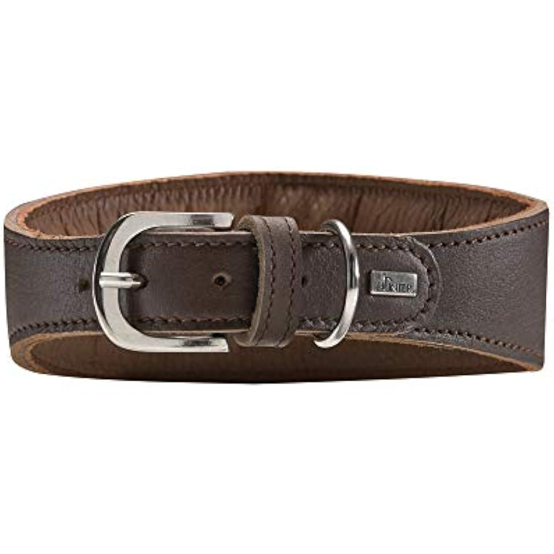 Hunter Greyhound Leather Dog Collar – Padded Dark Brown (XS-S)