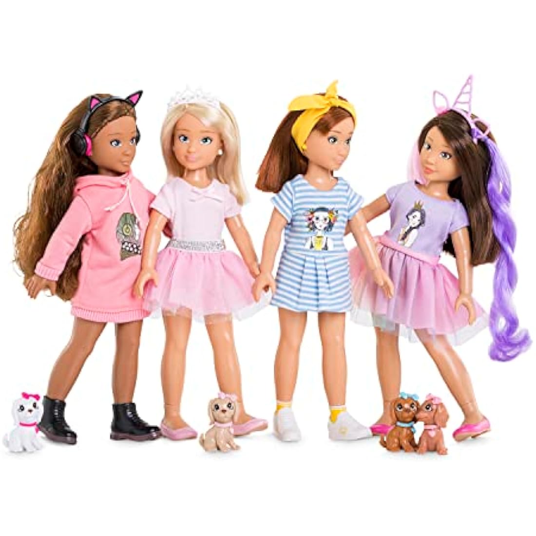 Corolle Girls Valentine Ballerina Doll Set with Dog and Ice Skates