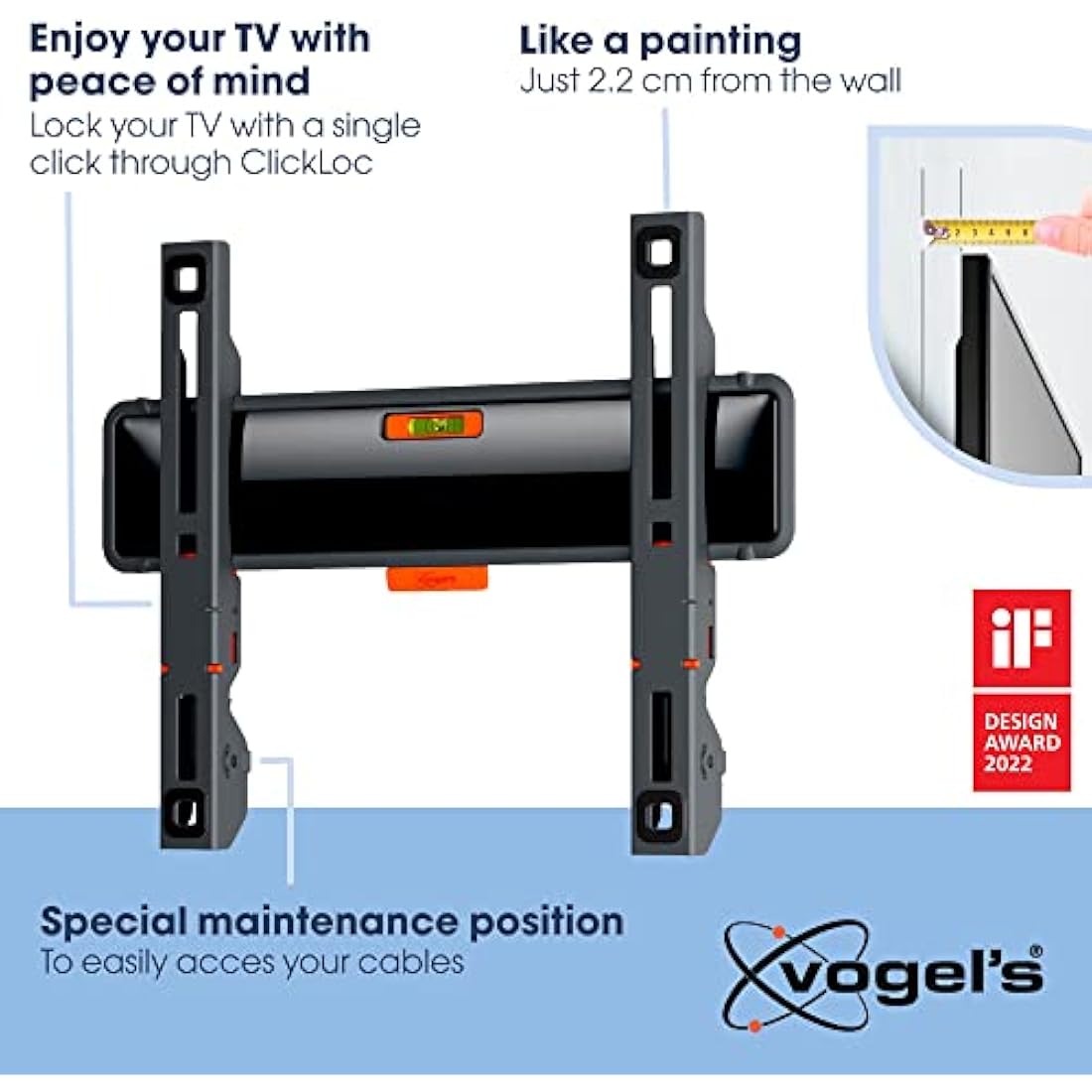 Vogel's TVM 3205 Fixed TV Wall Mount | 19-50 inch, Low Profile Bracket