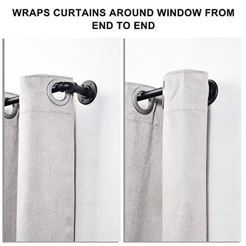 Industrial Black Curtain Pole – Heavy Duty Metal Rod 80-218cm