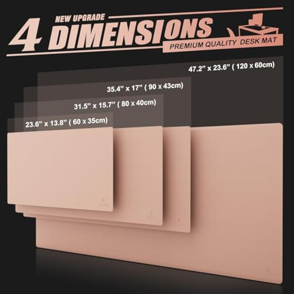 K KNODEL Leather Desk Mat – Dual-Sided Office Mouse Pad & Blotter, Pink