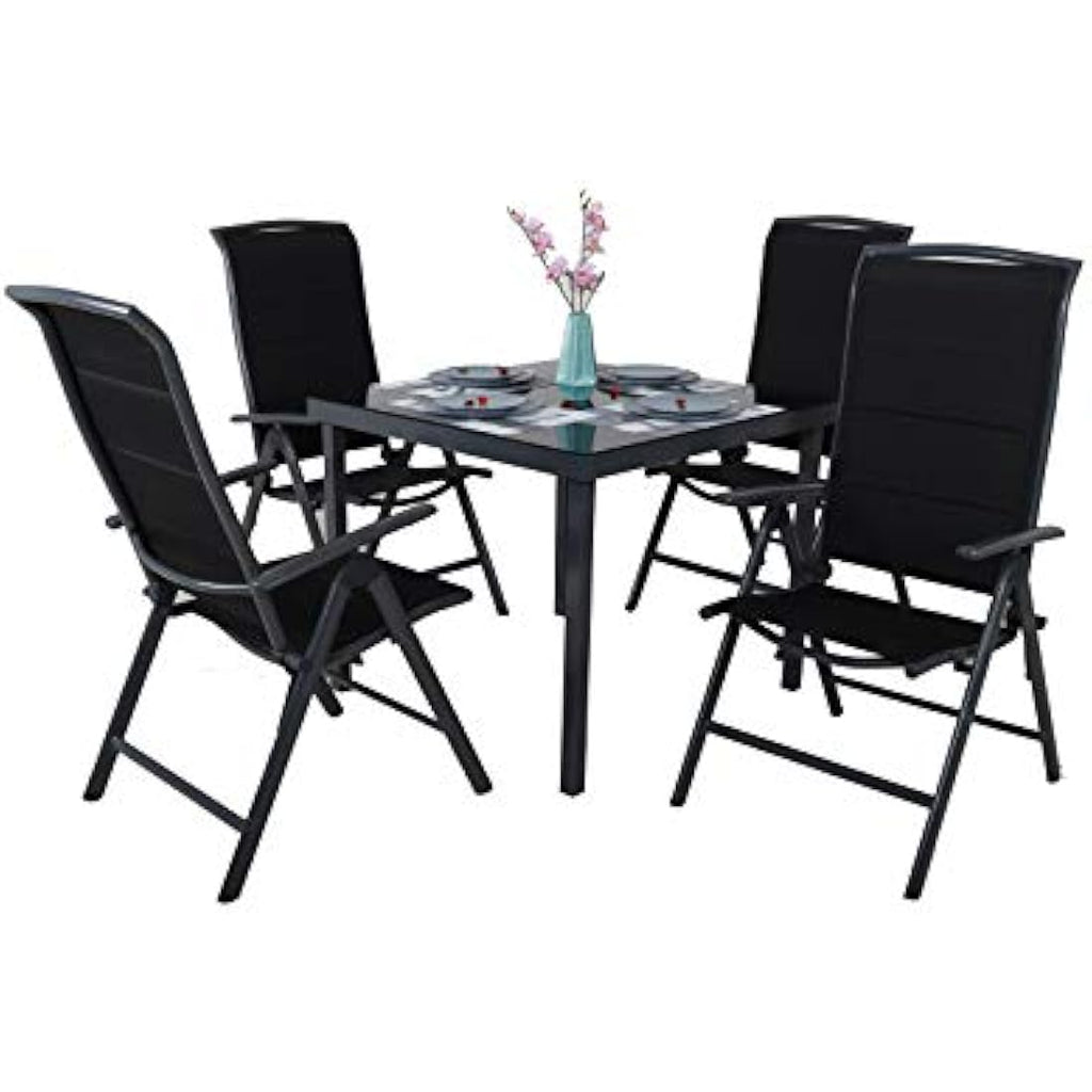 Chicreat High-Back Folding Garden Chair – Dark Grey Aluminium