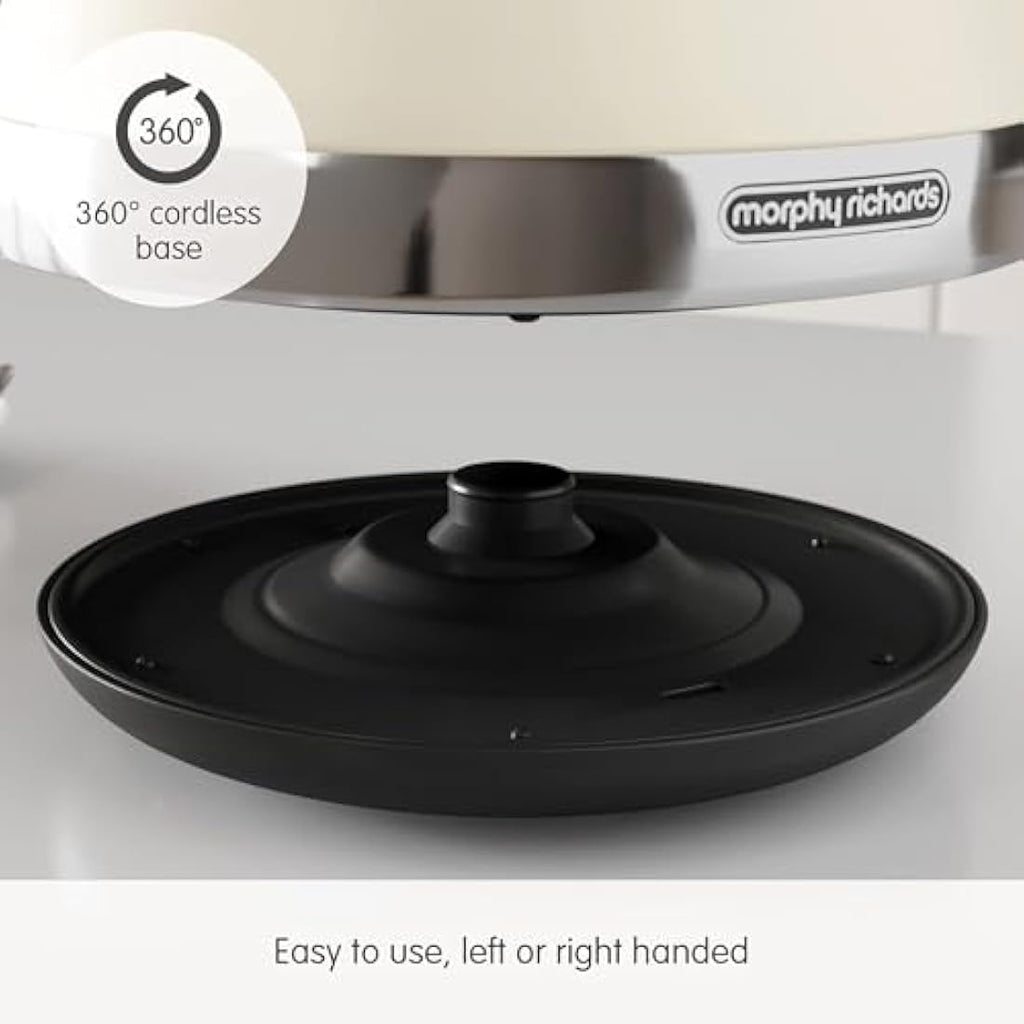 Morphy Richards Venture Pyramid Kettle – 1.5L Rapid Boil – Cream
