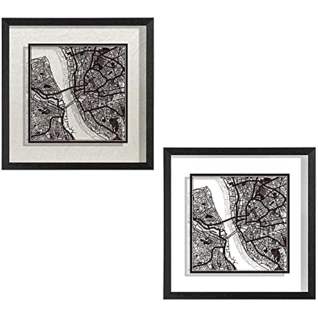 Liverpool Paper Cut Map – Framed Wall Art Decor, 23x23 cm
