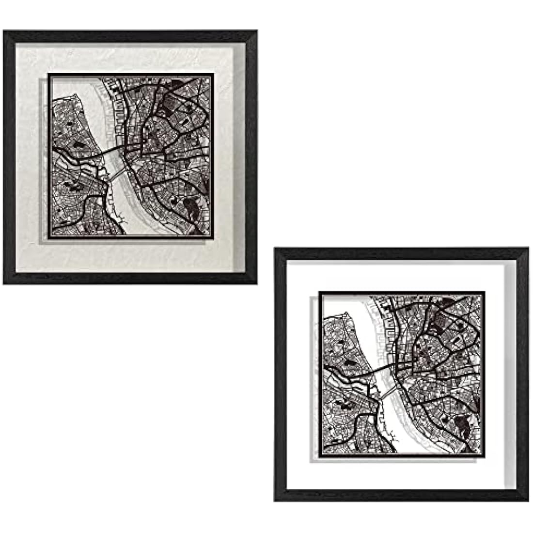 Liverpool Paper Cut Map – Framed Wall Art Decor, 23x23 cm