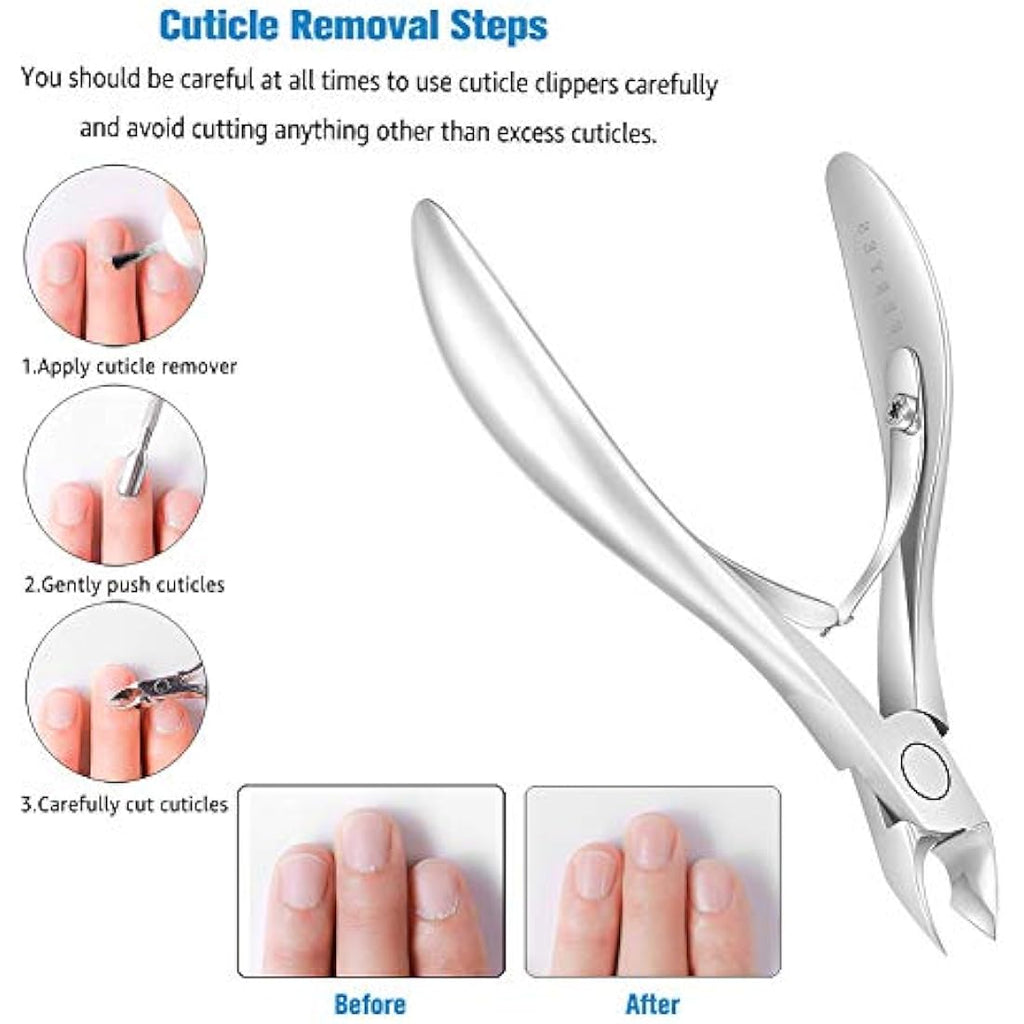 FERYES Cuticle Nippers – Professional Stainless Steel 1/2 Jaw Trimmer