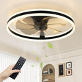 NIORSUN 60cm Smart LED Ceiling Fan with Remote | 6-Speed Dimmable Black