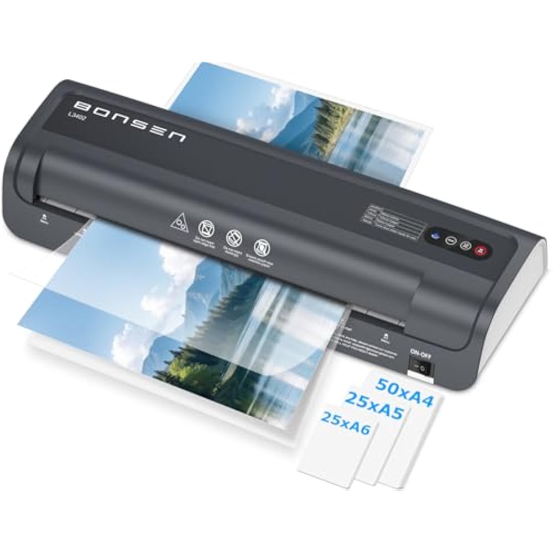 BONSEN A3 Thermal Laminator Machine with 100 Pouches | Anti-Jam L3402
