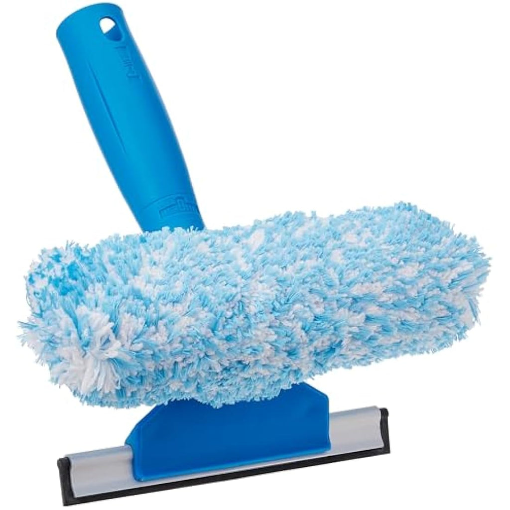 Unger 6-inch 2-in-1 Microfiber Scrubber and Window Squeegee – Blue
