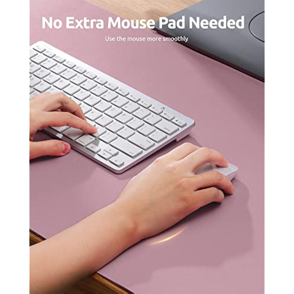 YSAGi Leather Desk Mat - Large Waterproof PU Mouse Pad, Pale Mauve