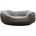 Rosewood Grey Lion Oval Dog Bed | Large Soft Calming Pet Bed, 80x65cm