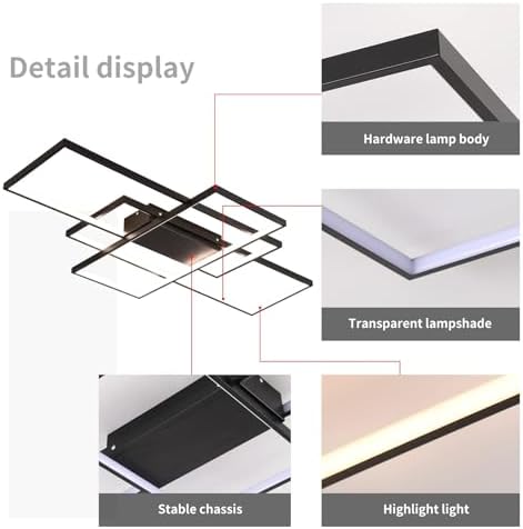 JIINOO 70W Modern Square LED Ceiling Light – Dimmable Flush Mount Fixture