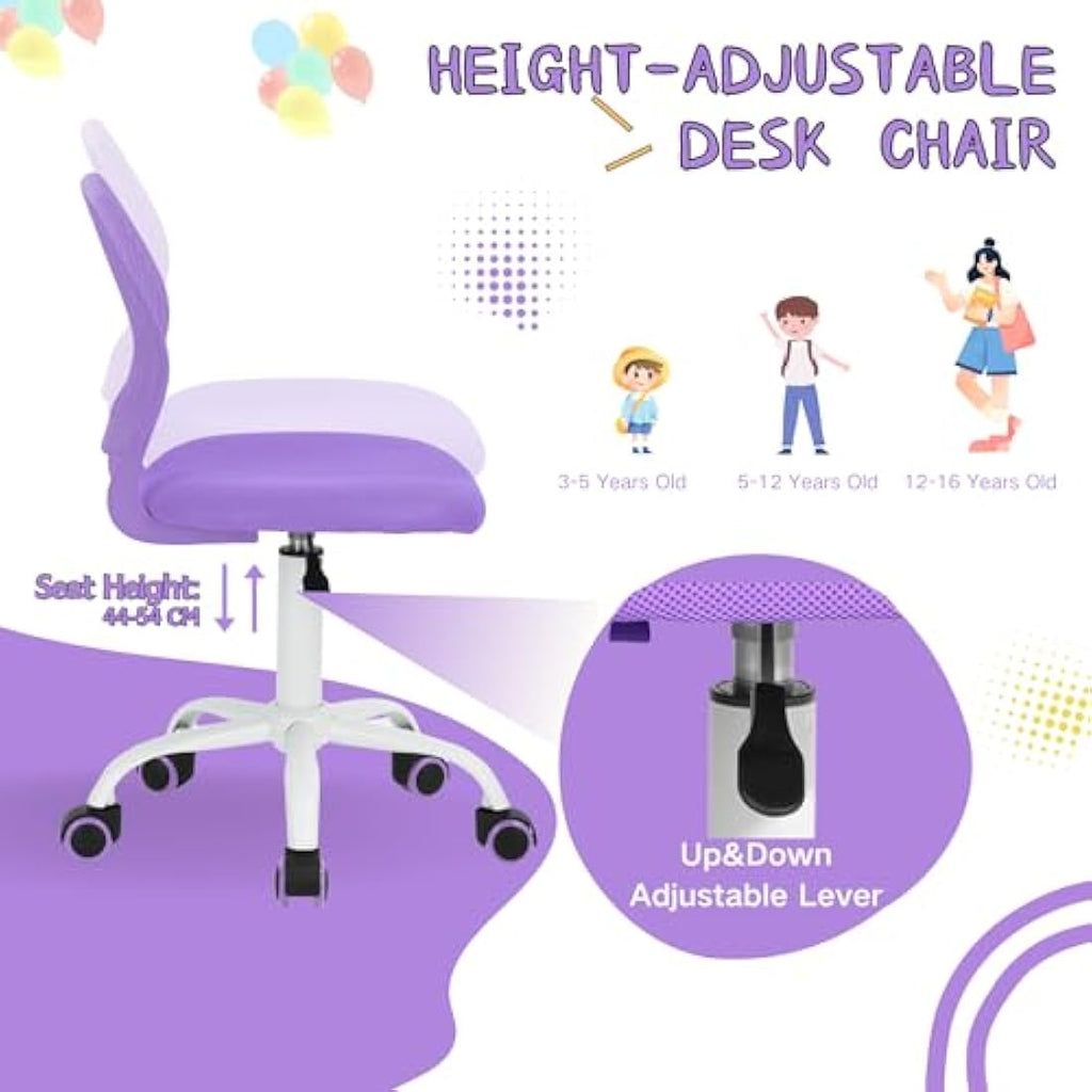 Homy Casa Ergonomic Swivel Desk Chair – Purple Mesh Fabric Task Chair