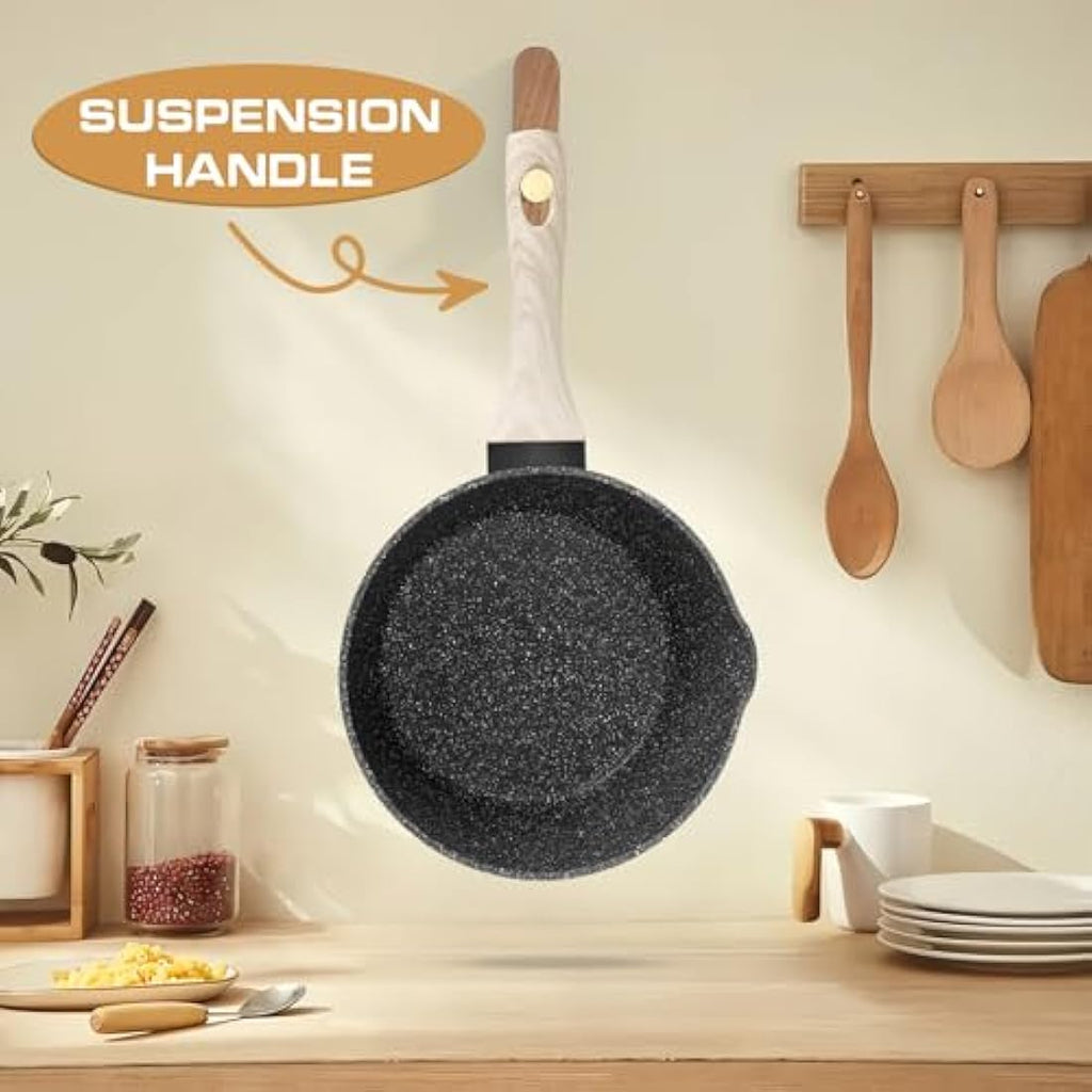 Rainberg Nonstick Granite Saucepan Set with Lids | 3PK Induction Pots