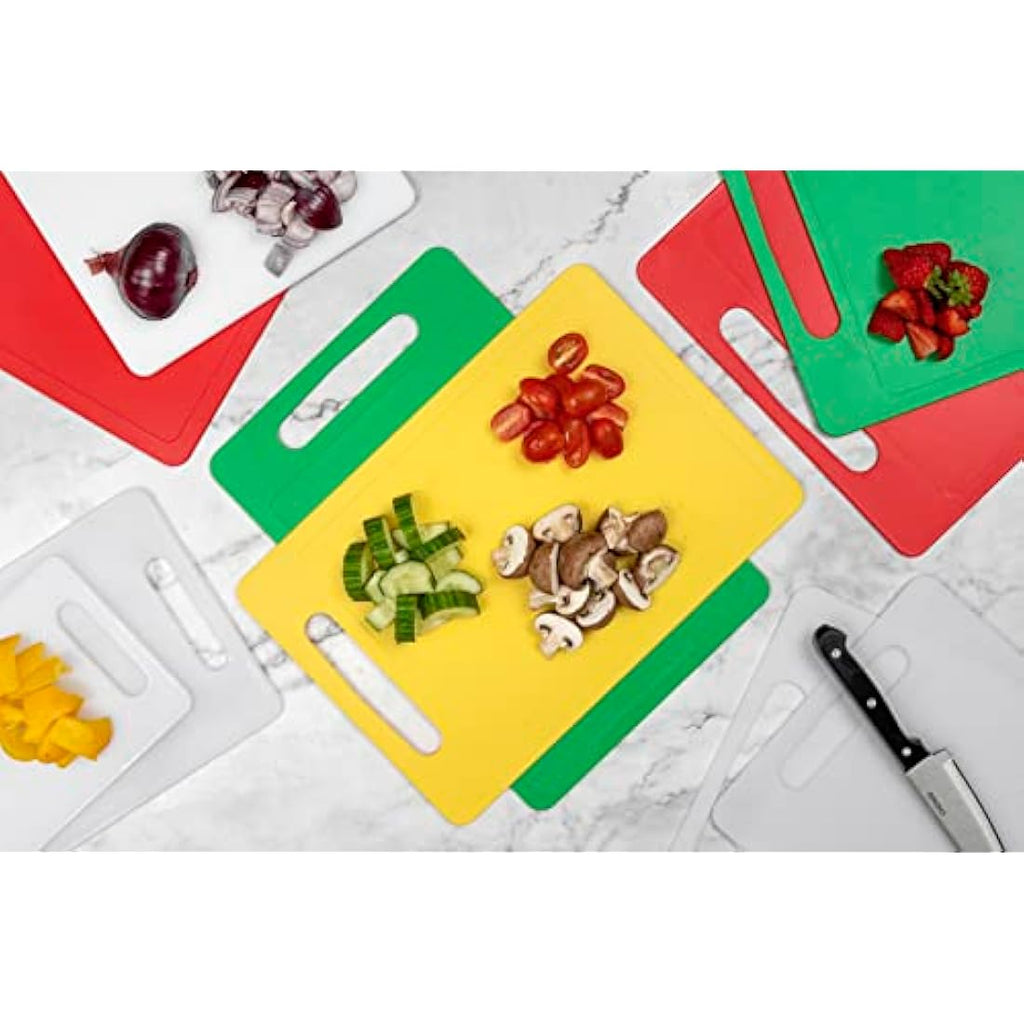 Chef Aid Non-Slip Chopping Board Twin Pack | White Plastic Cutting Boards