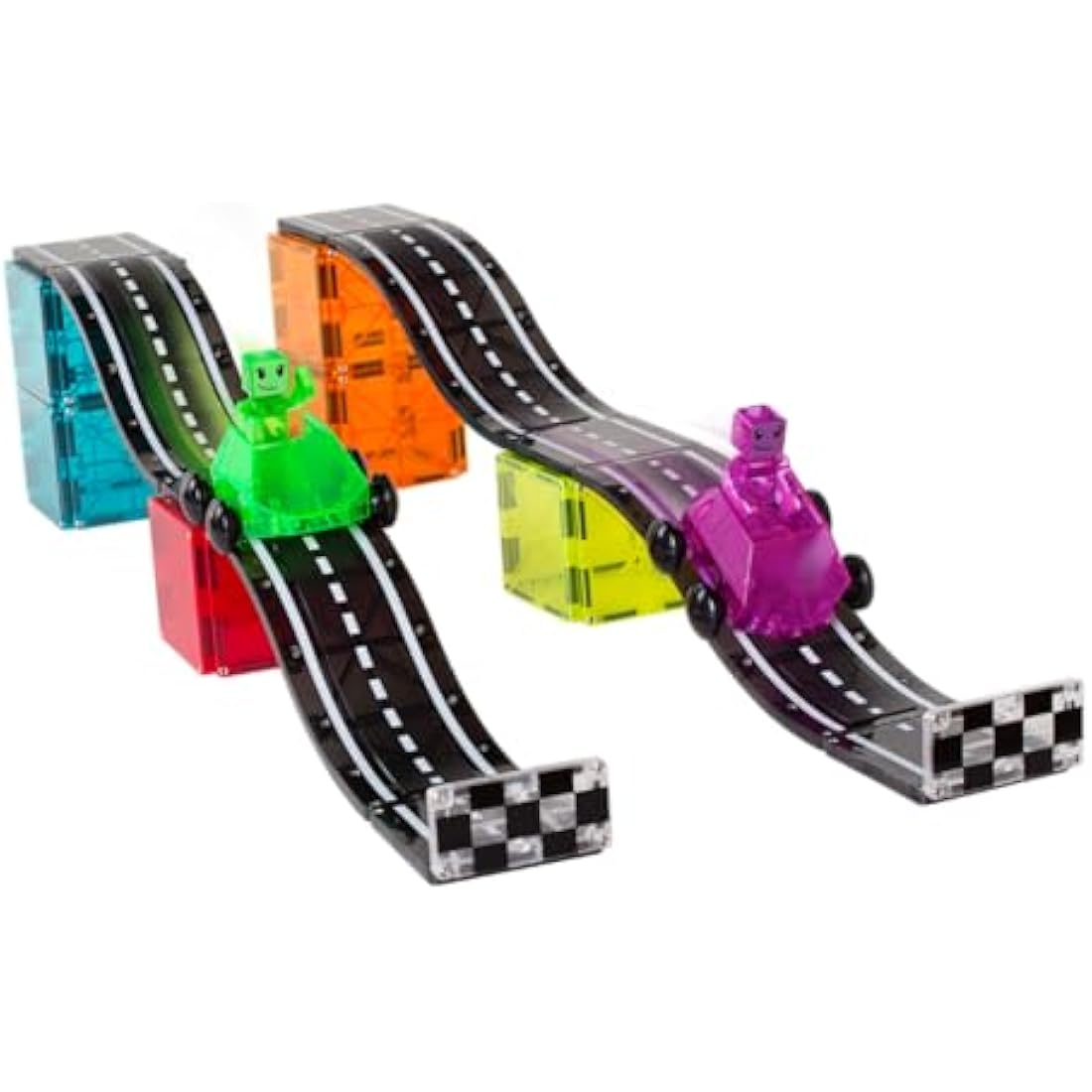 Magna-Tiles Downhill Duo 40-Piece Magnetic Building Set with Ramps