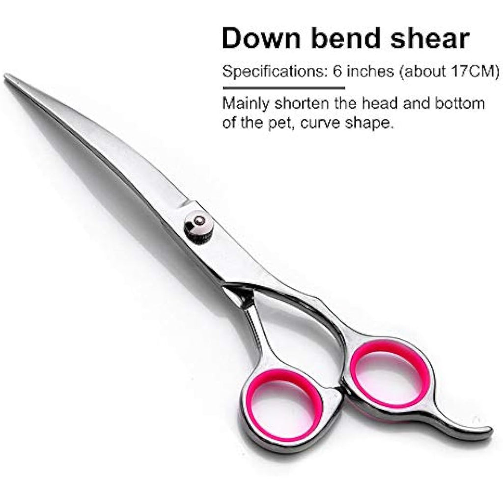 DONGKER 6" Pet Grooming Scissors – Curved Stainless Steel Dog Shears