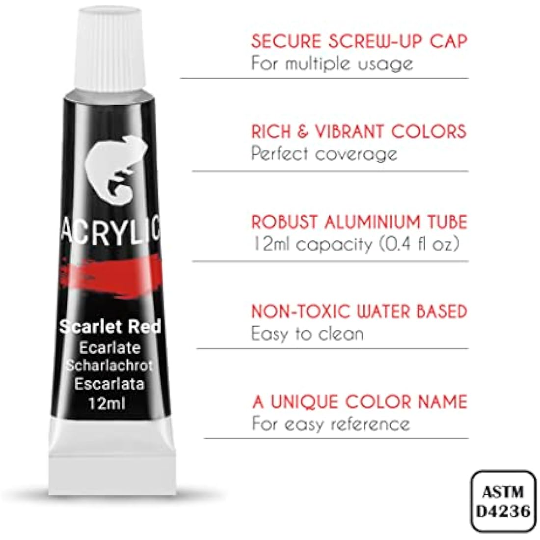 Jolof Store Acrylic Paint Set - 35pc Artist Kit with Wood Easel Box