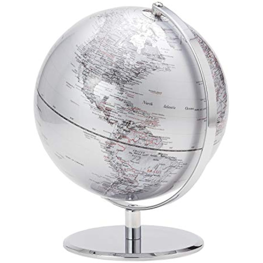 8" Silver Desk Globe with Metal Stand – Latitude World Globe