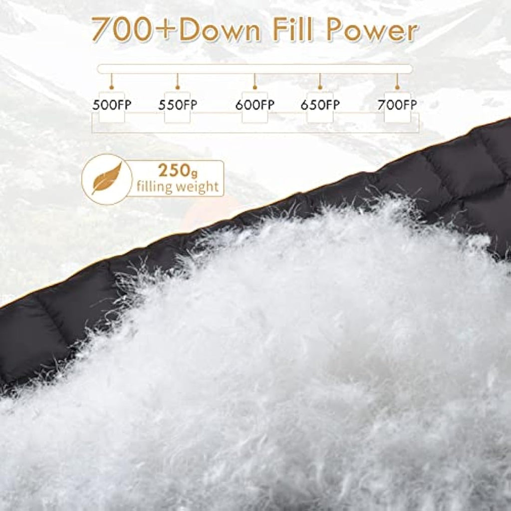 Lvkiss Duck Down Camping Blanket – 20D Water-Resistant Packable Quilt