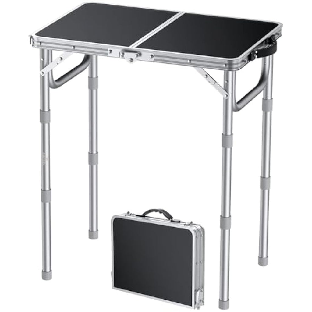 FUNYKICH 2ft Folding Camping Table | 3-Height Adjustable Aluminum Table