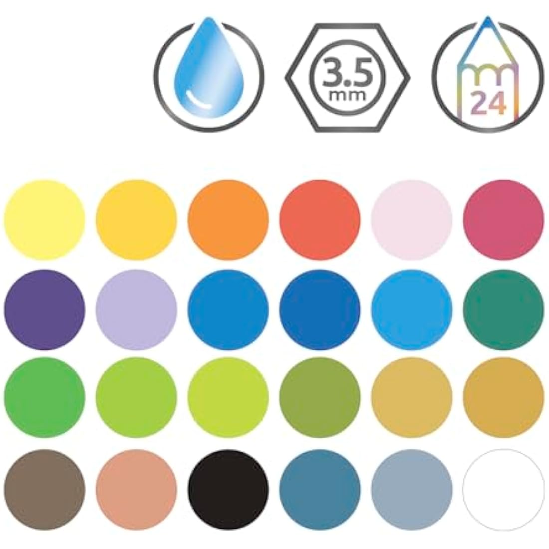 Derwent Watercolour Pencils - Professional Drawing Set of 24 - Tin