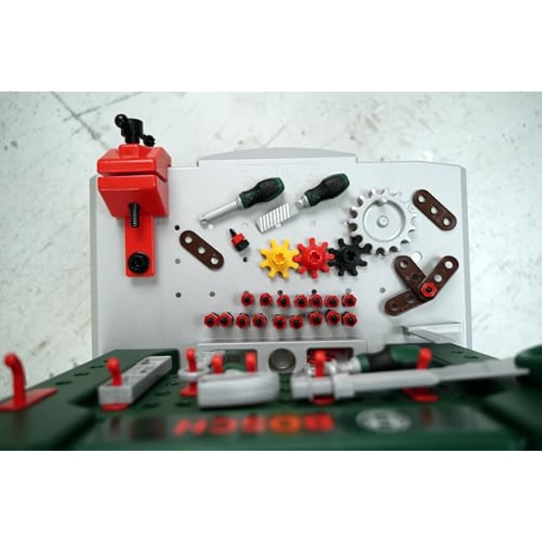 Theo Klein Bosch Workbench Toy Set with 77 Parts – Kids Tool Station