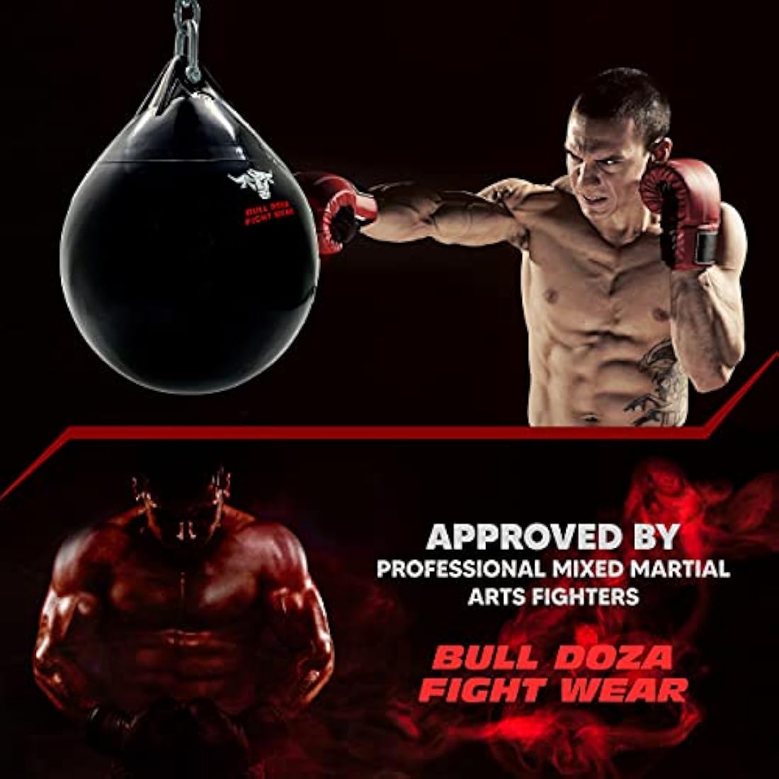 Bull Doza Fight Wear Water Punch Bag – Heavy Duty Vinyl Boxing Bag