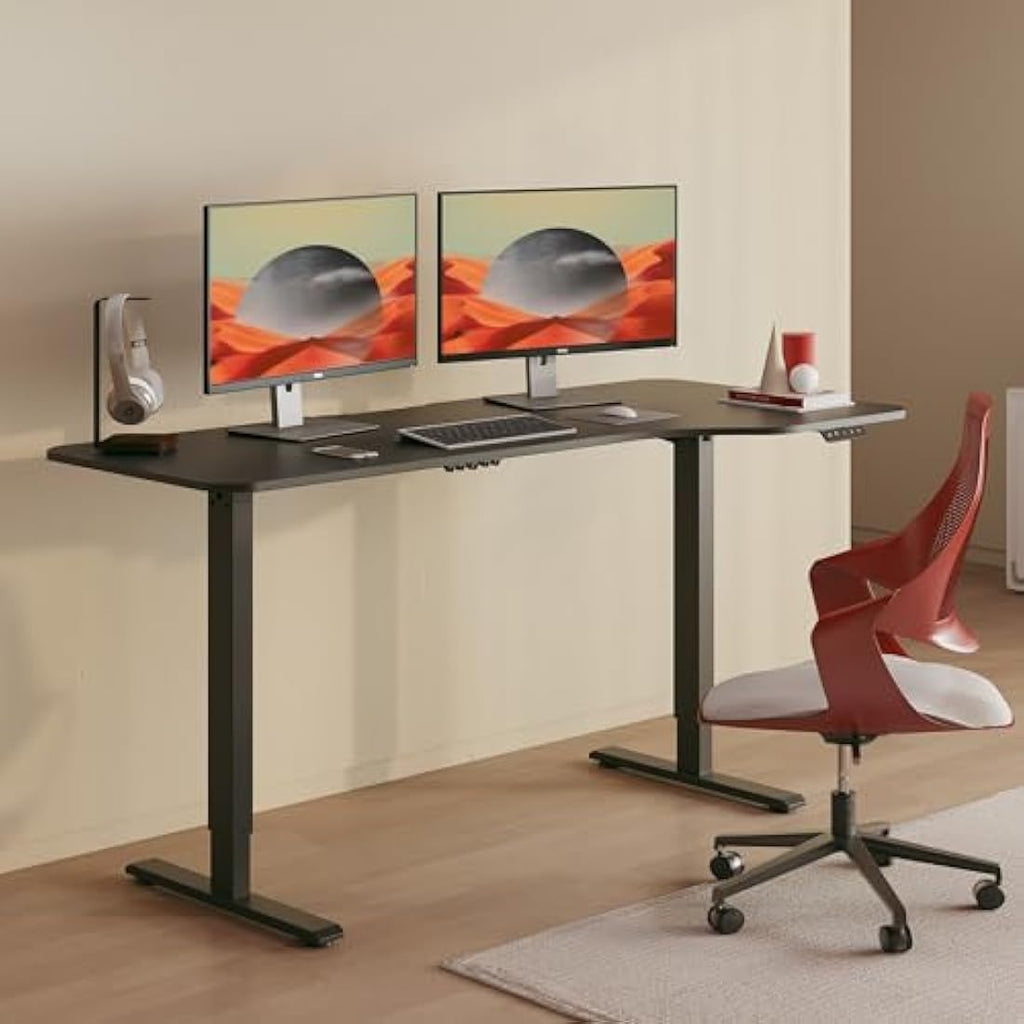 SANODESK Electric Standing Desk – 160x75cm Height Adjustable Table