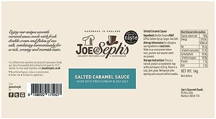 Joe & Seph's Salted Caramel Sauce - 1kg Natural Dessert Topping